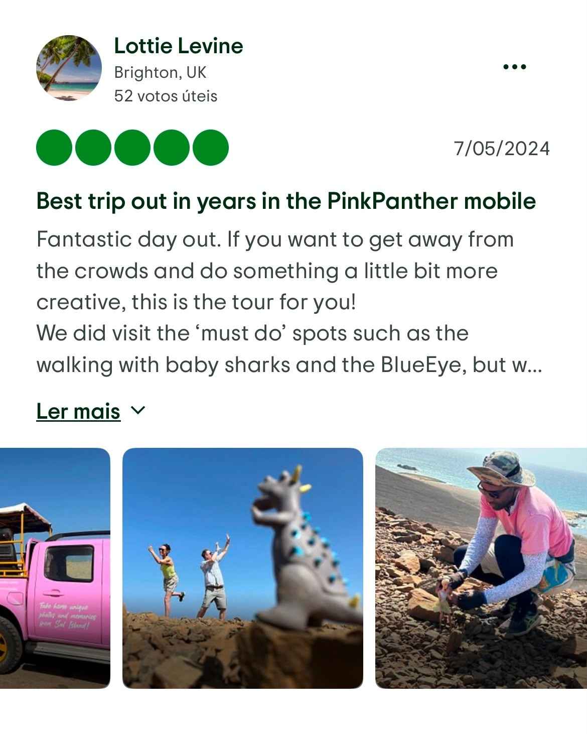 Pink Panther pickup truck on a Sal Island tour, with a stop at the Blue Eye and baby sharks, Cape Verde